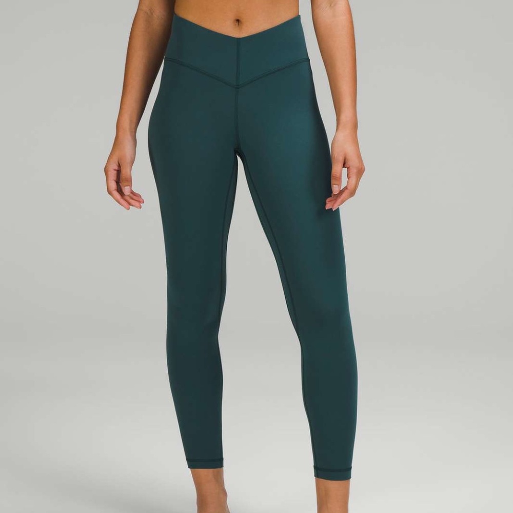Lululemon Align V-Waist Pant 25” Size 4 Green Jasper Align Leggings NWT